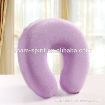 Light Purple U Shaped Memory Foam Comfort Neck Rest Travel Pillow